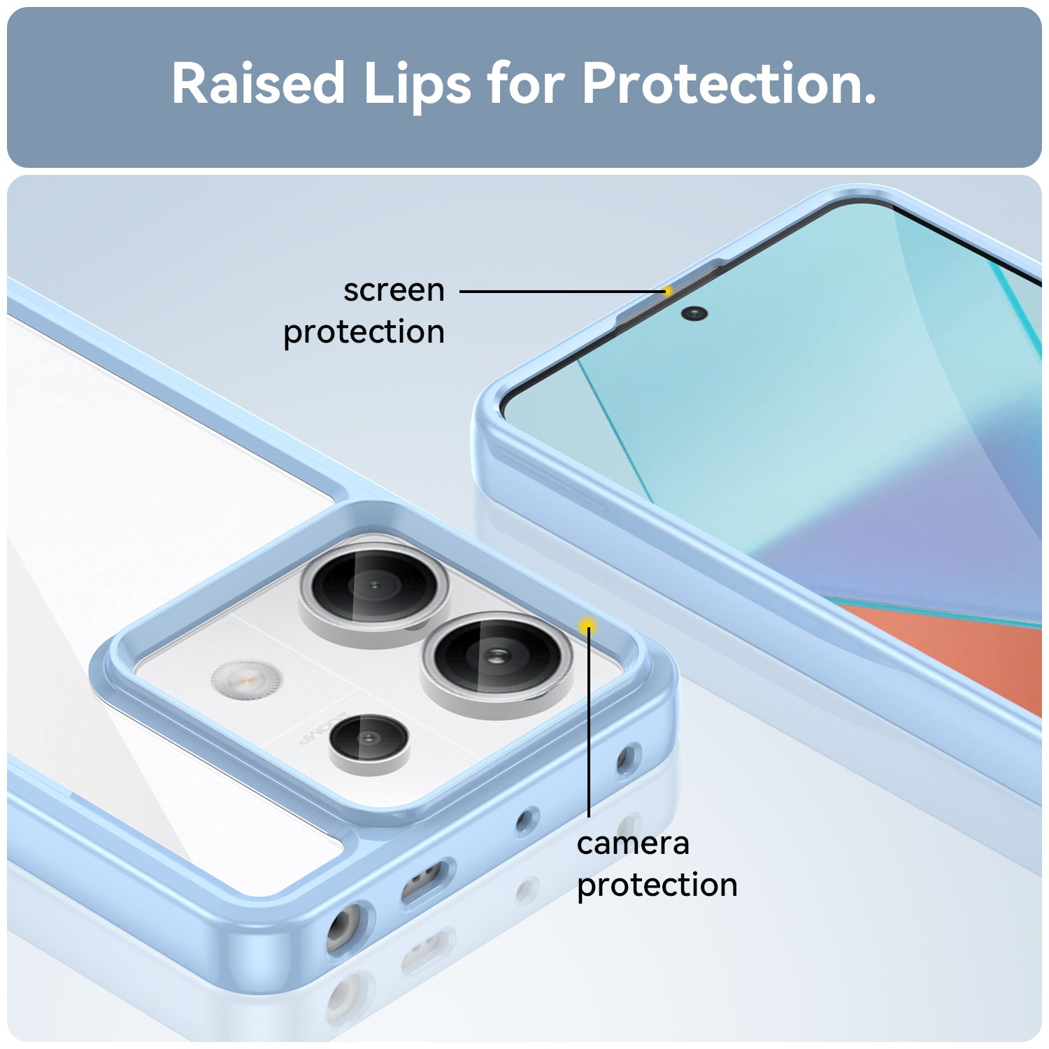 For Xiaomi Redmi Note 13 Pro 5G / Poco X6 5G Phone Case TPU+Acrylic Protective Cover - Blue For Xiaomi Redmi Note 13 Pro 5G / Poco X6 5G Phone Case TPU+Acrylic Protective Cover - Blue